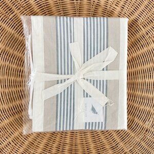 NEW Serena & Lily Yacht Stripe Crib Skirt-Chambray Blue/Beige